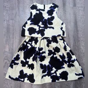 JCrewcuts Cream Dress with Purple/Black Floral Pattern